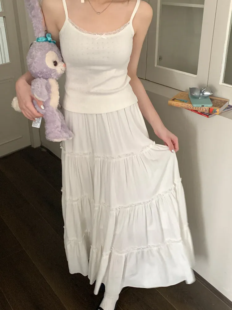 Pure Cotton A-line Maxi Skirt