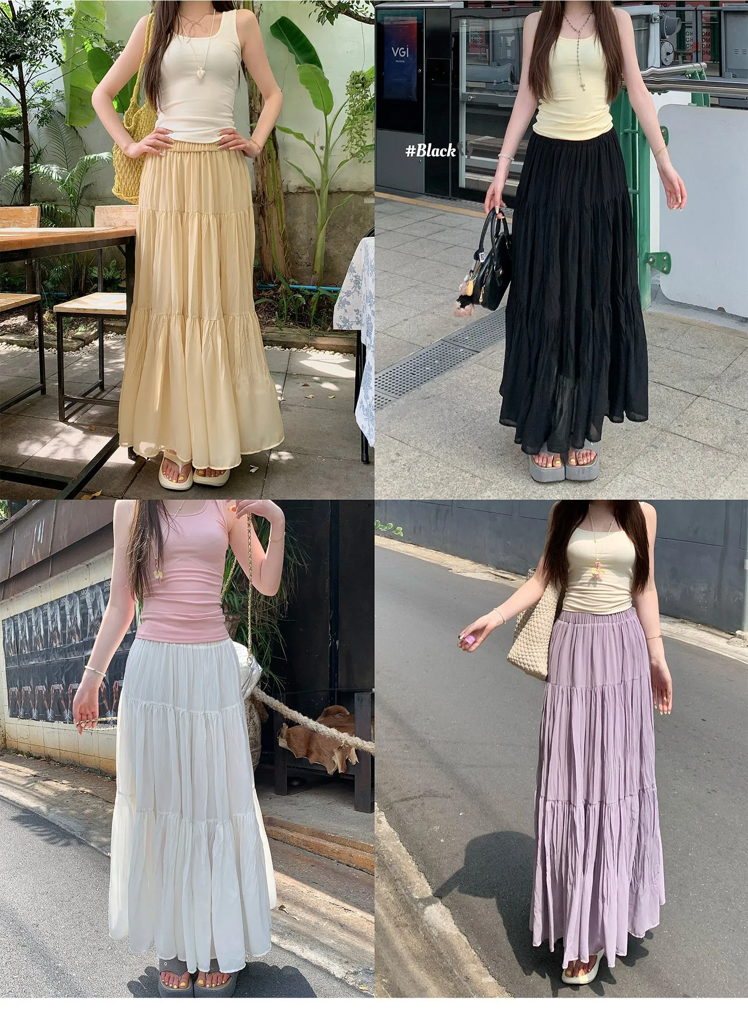 Purple A-Line Pleated Skirt