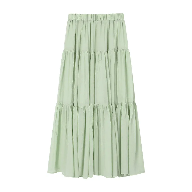 Purple A-Line Pleated Skirt