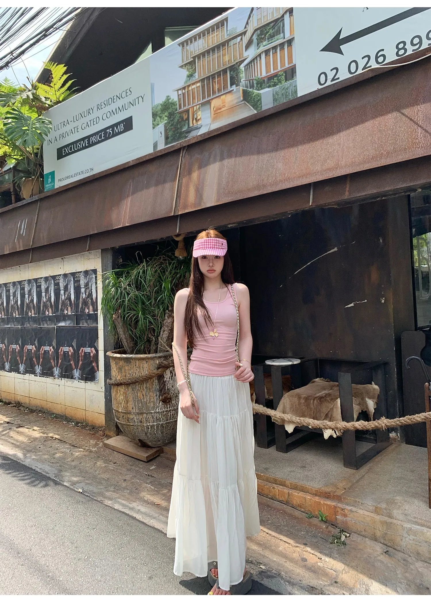 Purple A-Line Pleated Skirt