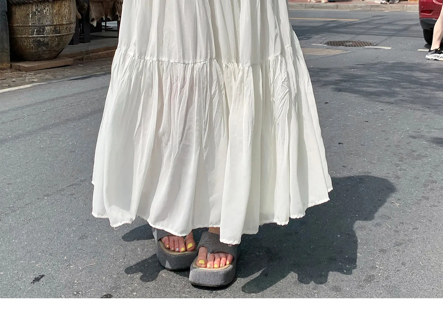Purple A-Line Pleated Skirt