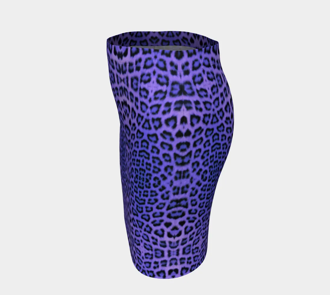 Purple Leopard Pencil Skirt