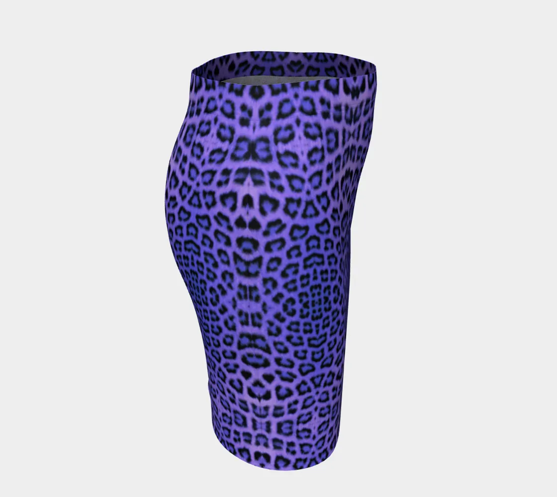 Purple Leopard Pencil Skirt
