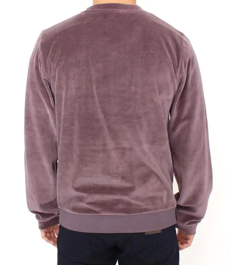Purple v-neck cotton sweater