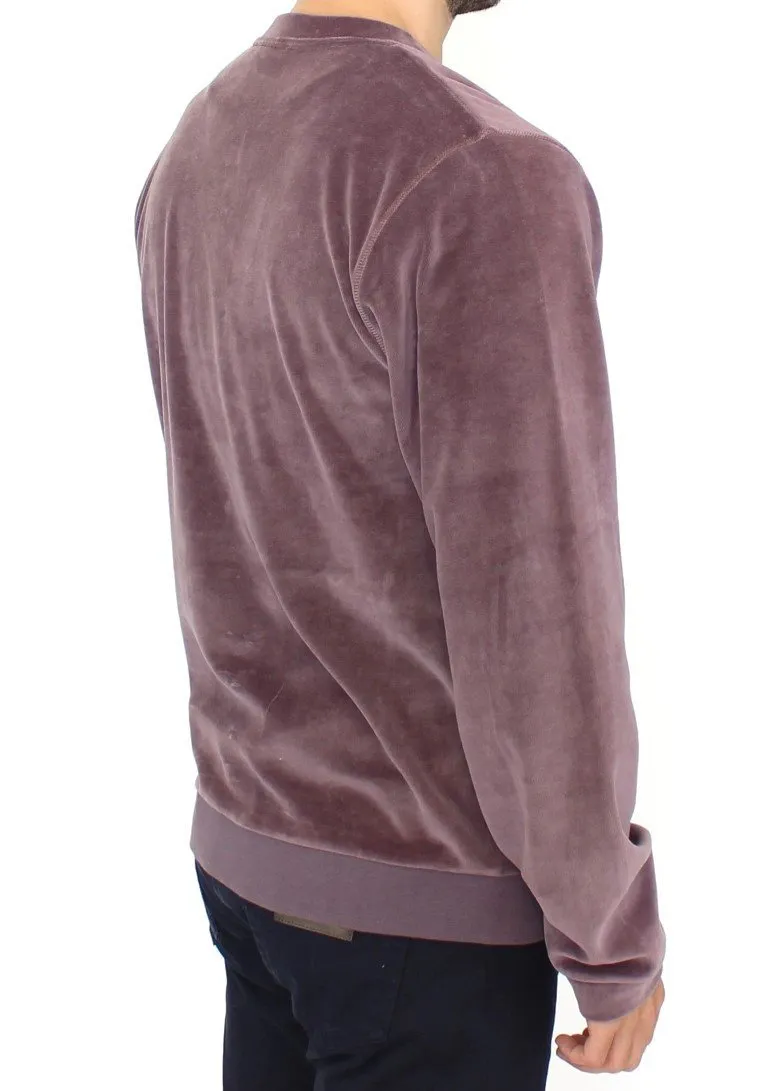 Purple v-neck cotton sweater