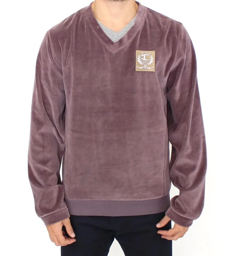 Purple v-neck cotton sweater