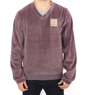 Purple v-neck cotton sweater