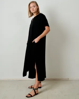 rae linen caftan - black