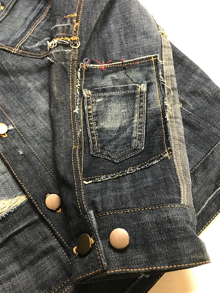 Reconstructed Denim Jacket-Small