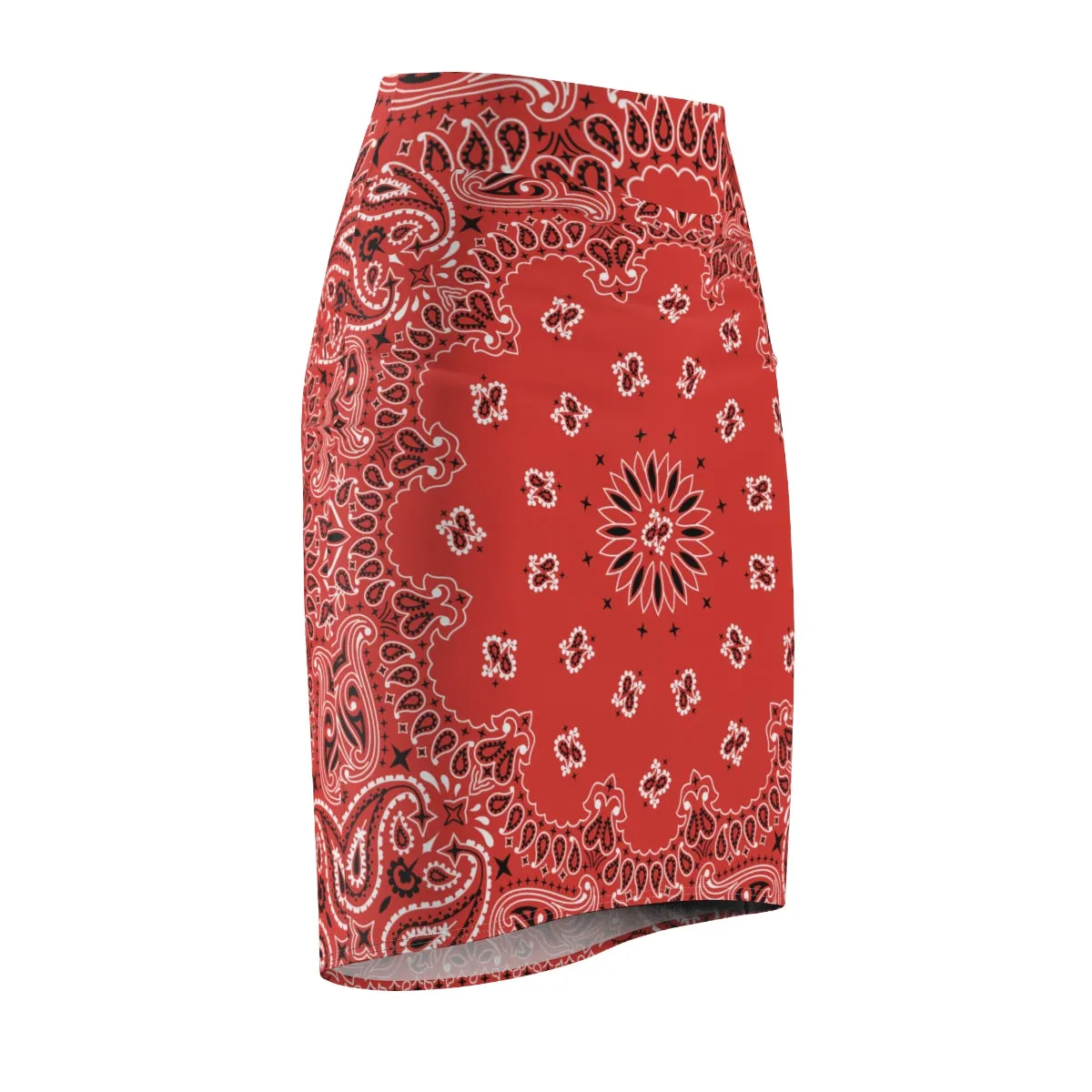Red Bandana Women's Pencil Skirt