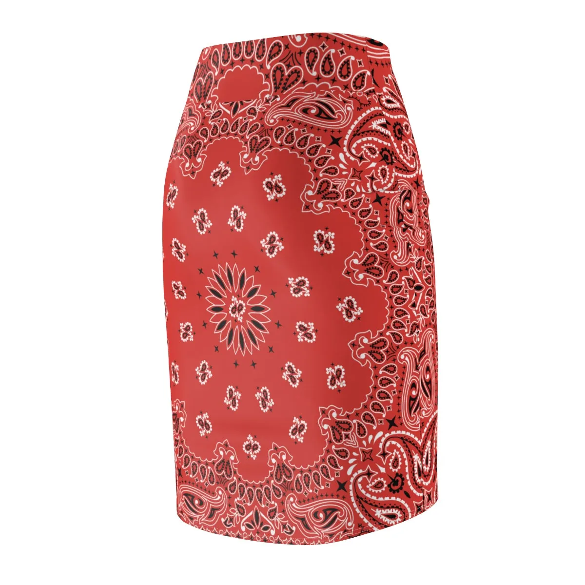 Red Bandana Women's Pencil Skirt