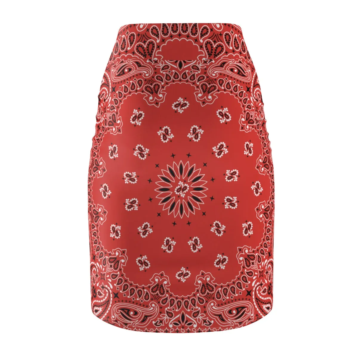 Red Bandana Women's Pencil Skirt