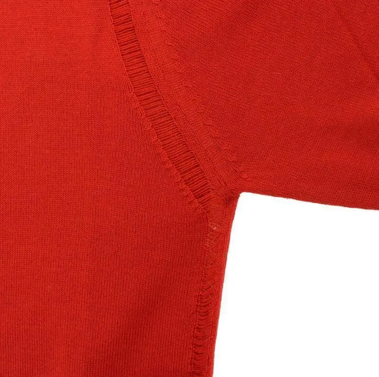 Red wool crewneck pullover sweater