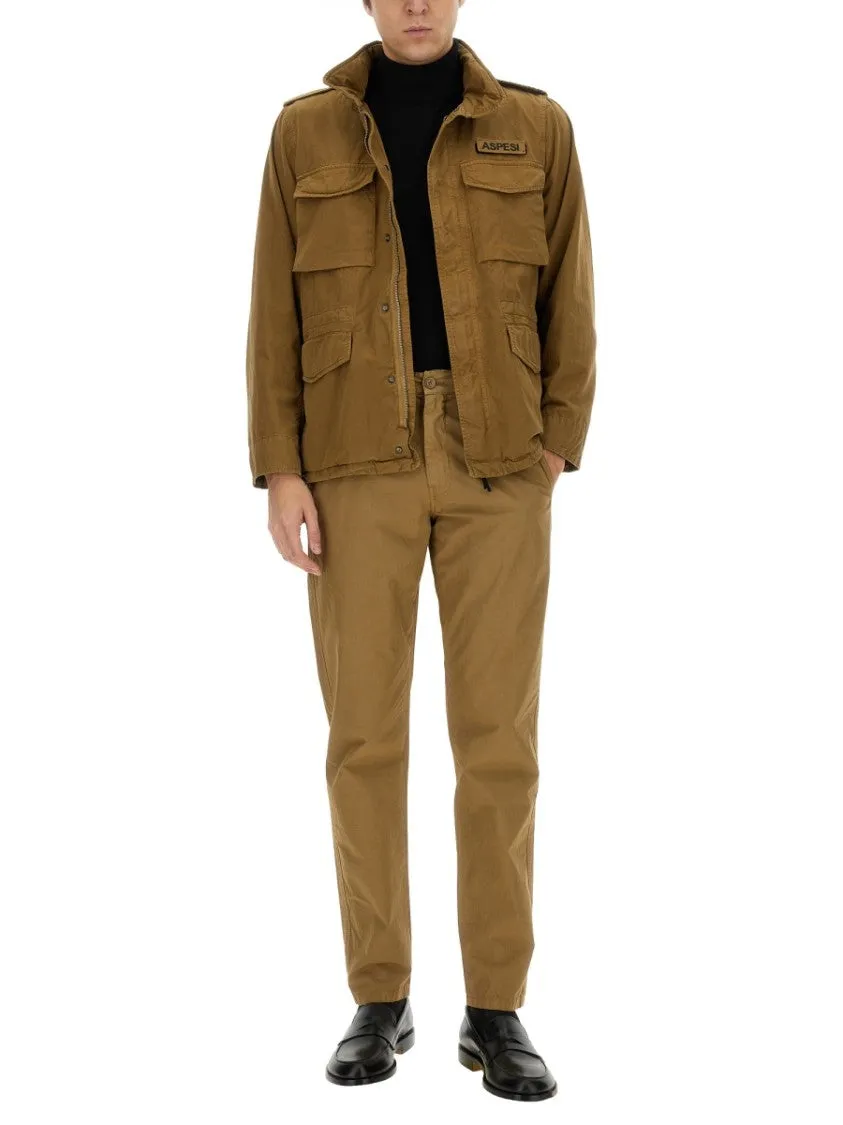 Relaxed-Fit Brown Chino Pants With Subtle Sheen