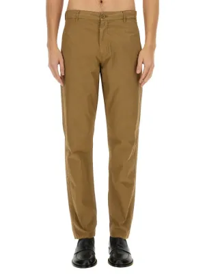 Relaxed-Fit Brown Chino Pants With Subtle Sheen