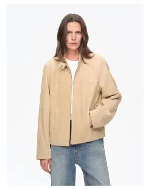 Retro Beige Stand Collar Jacket