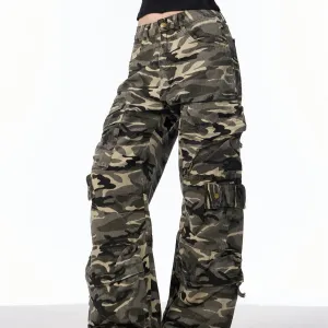Retro Camouflage Cargo Pants