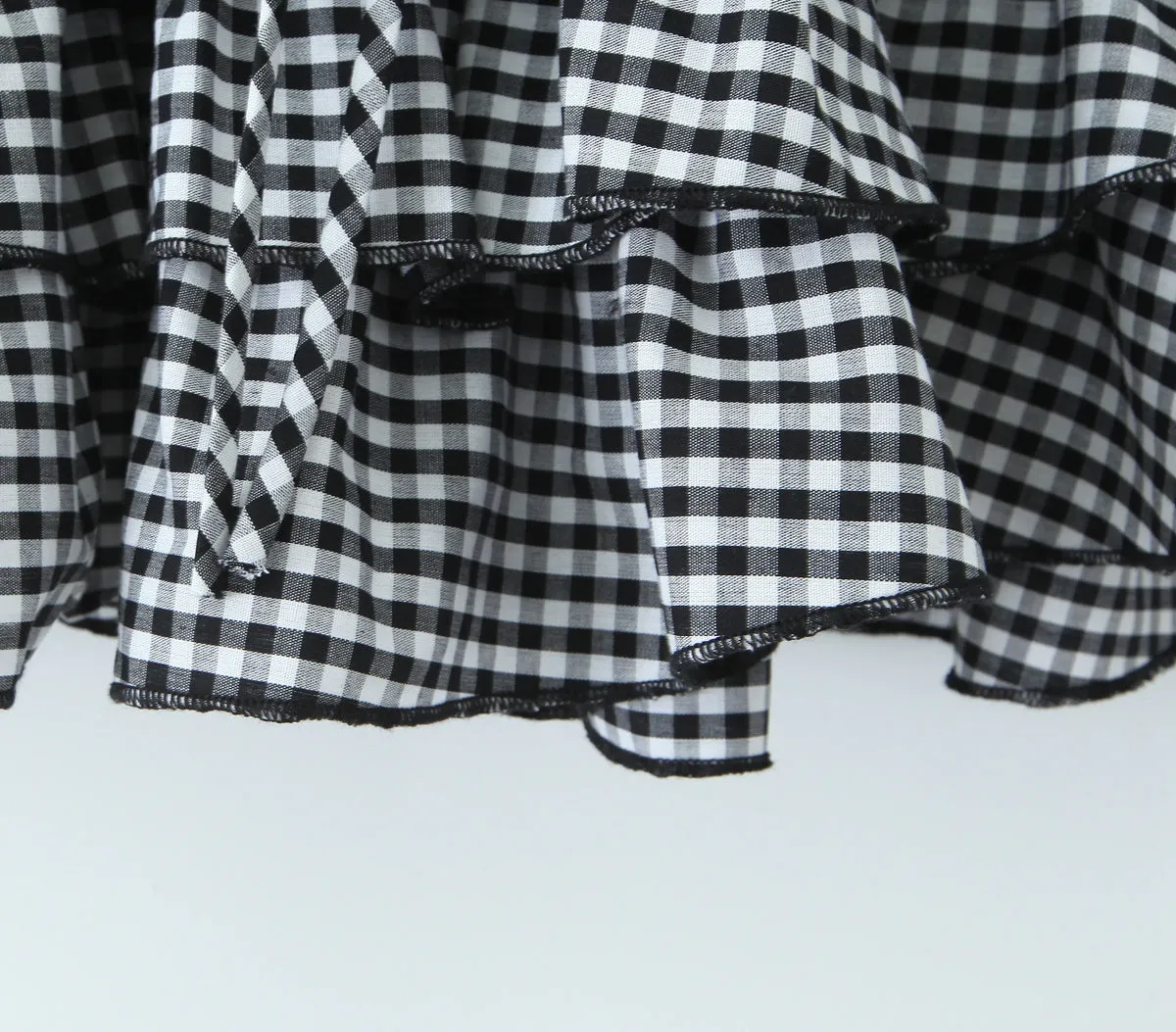 Retro Plaid Cake Short Ruffles Bubble Skirt