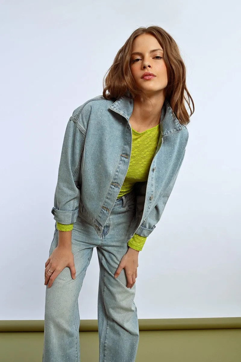 RHINESTONE DENIM JACKET