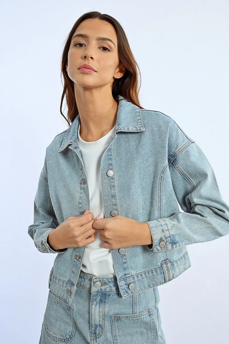 RHINESTONE DENIM JACKET