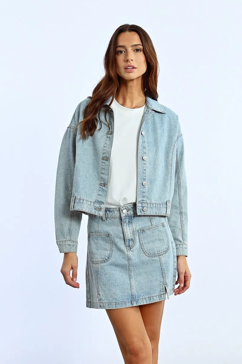 RHINESTONE DENIM JACKET