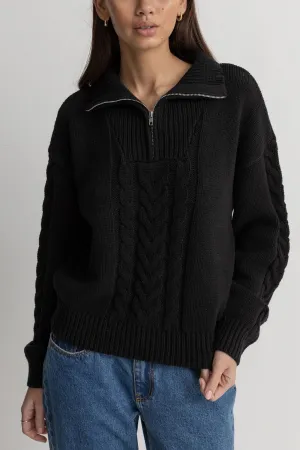 Rhythm Cabelled Vintage Zip Knit