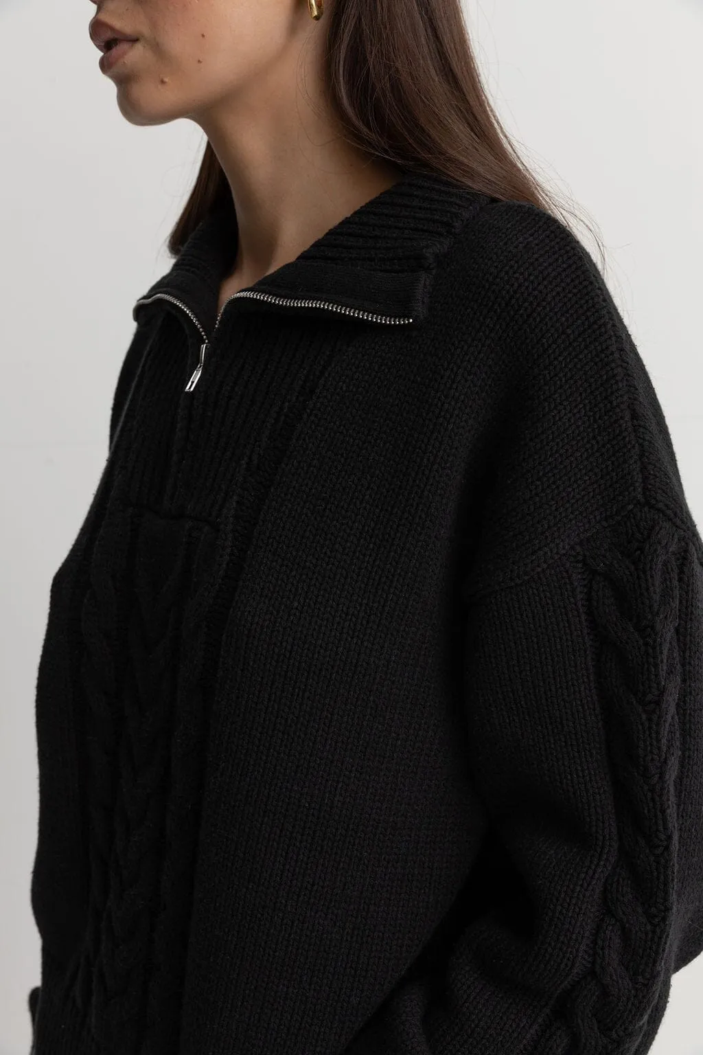 Rhythm Cabelled Vintage Zip Knit
