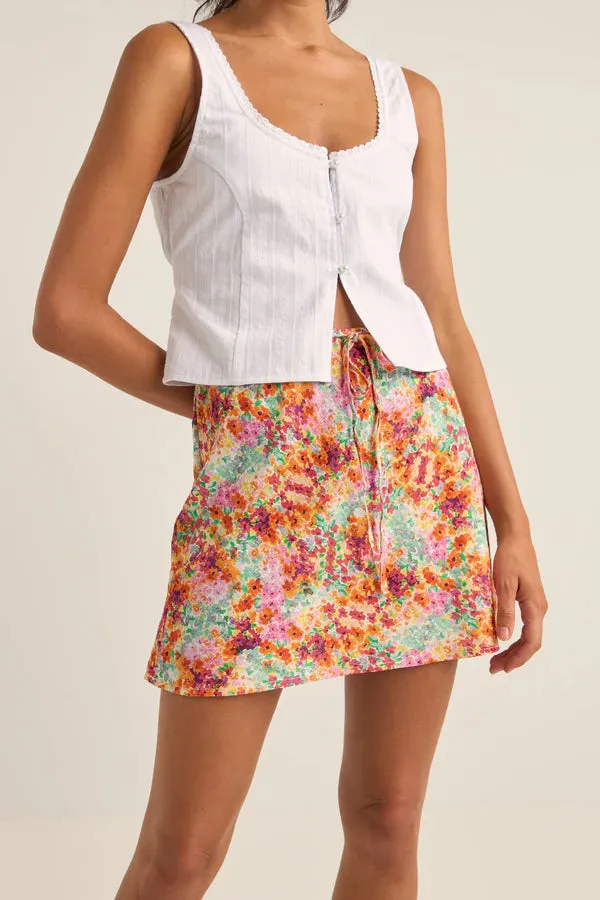 Rhythm - Sierra Floral Bias Cut Mini Skirt