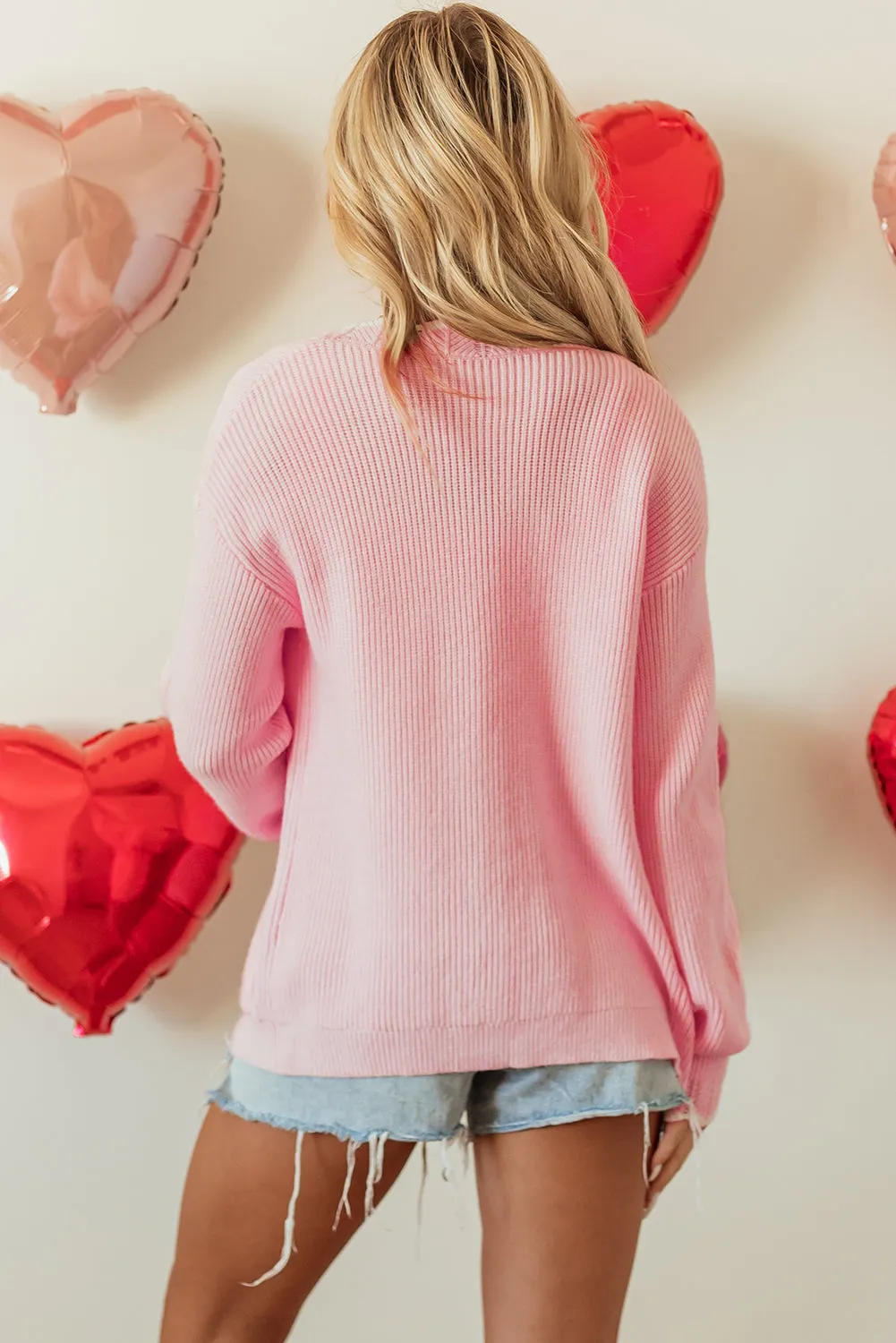 Ribbed Knit Scalloped Edge Side Cardigan