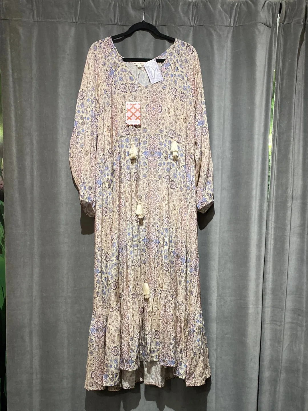 Roller Rabbit Printed Long Sleeve Maxi Dress