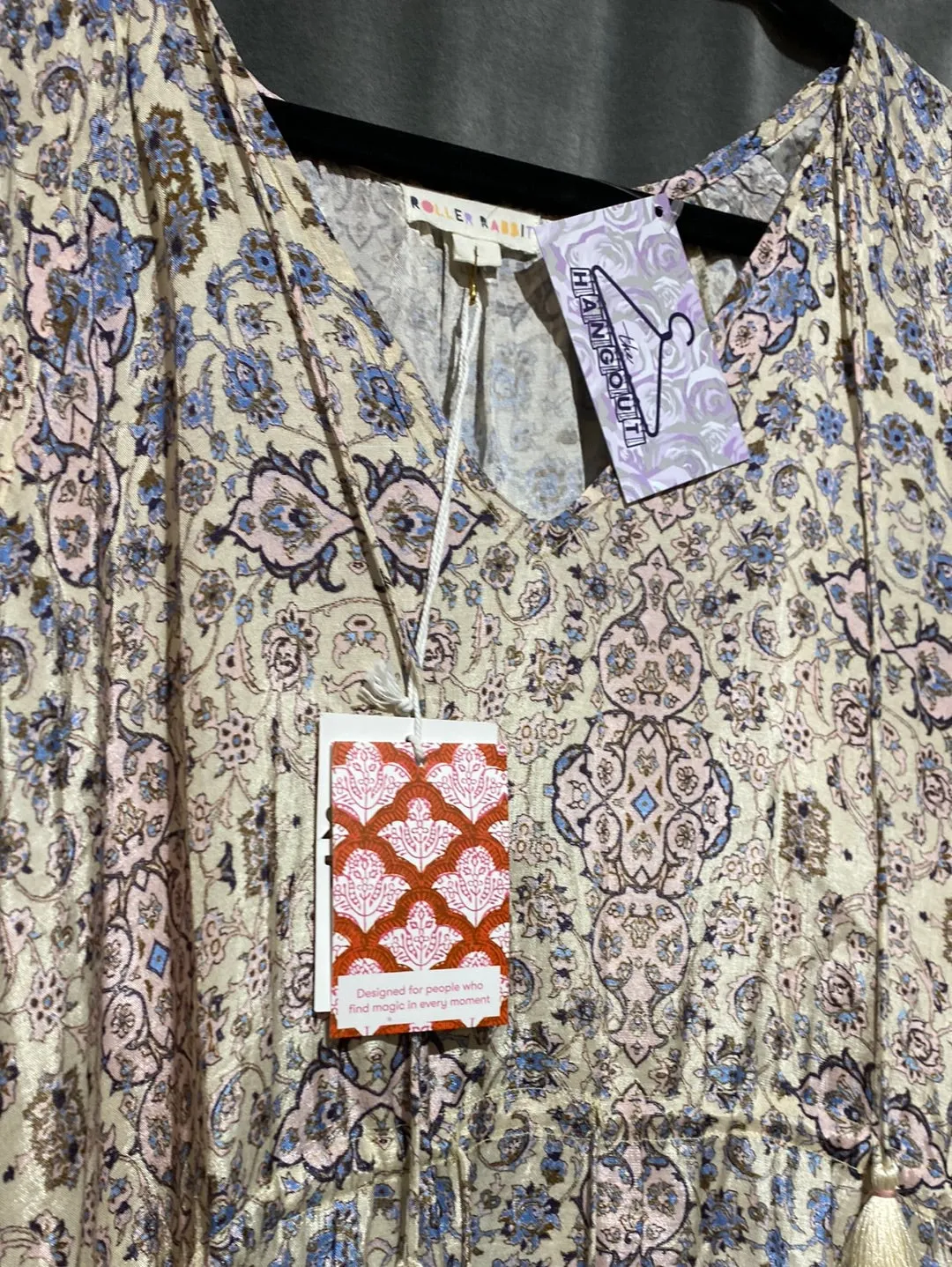 Roller Rabbit Printed Long Sleeve Maxi Dress