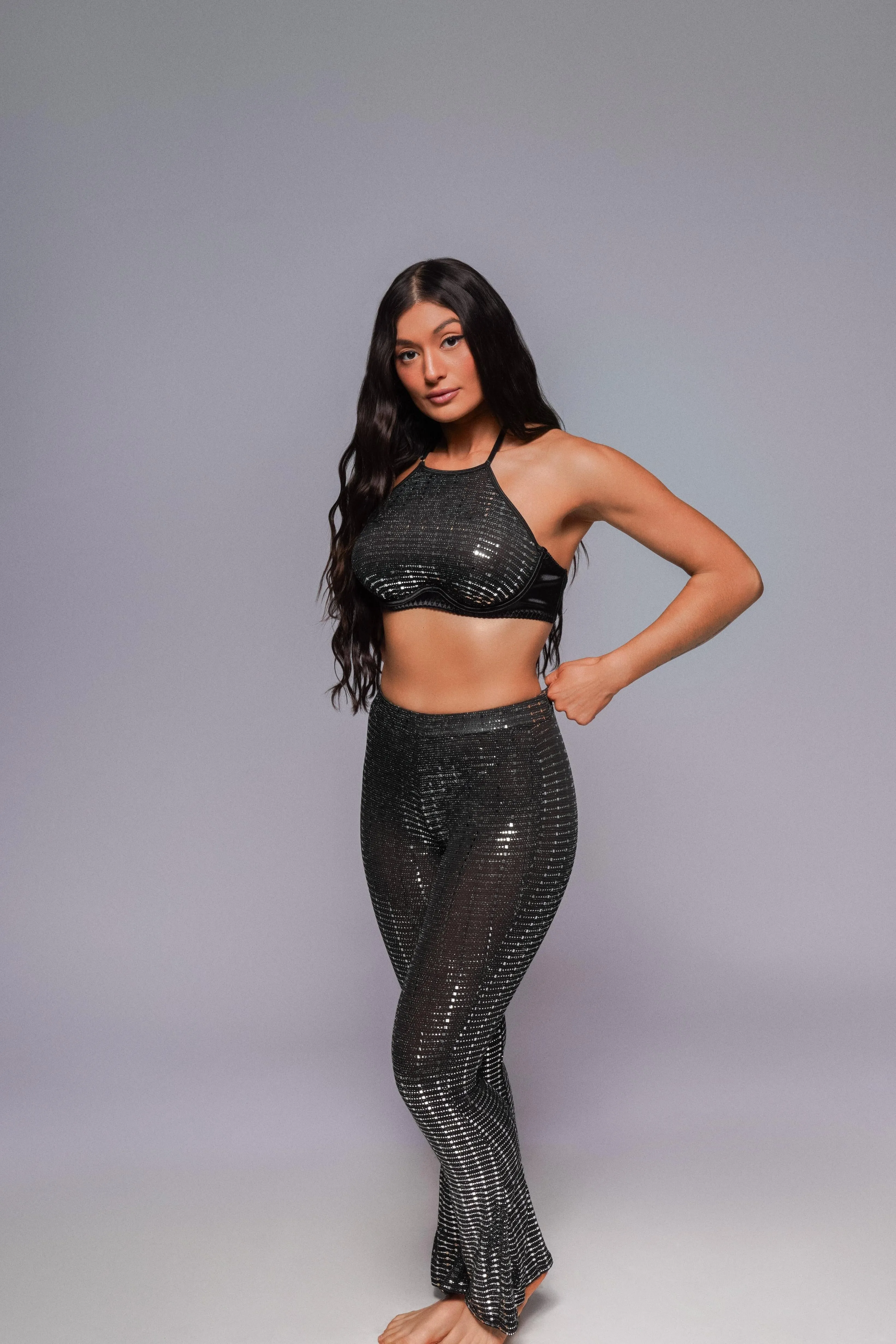 Rosabel Top and Pants Set - Black