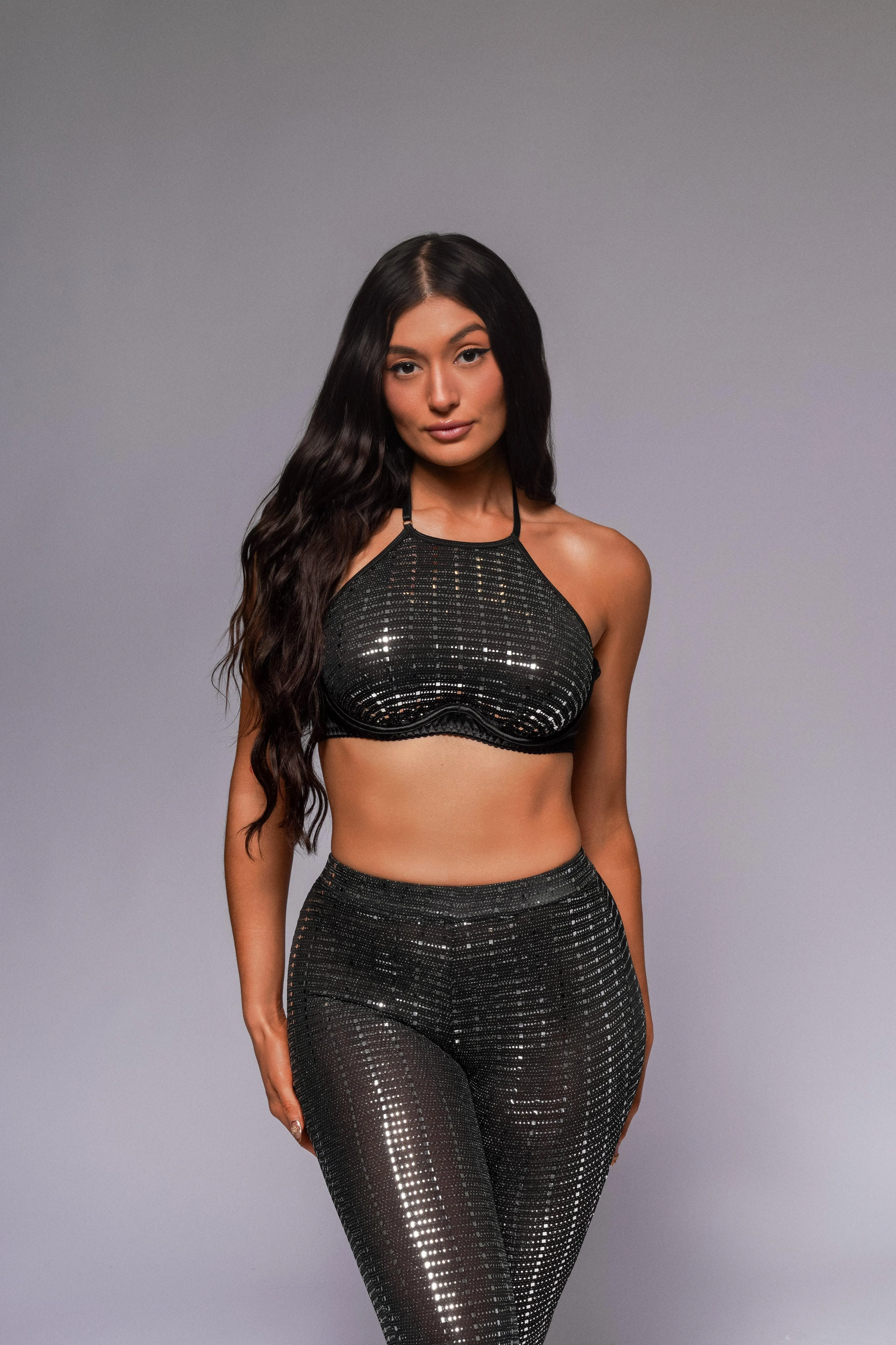 Rosabel Top and Pants Set - Black