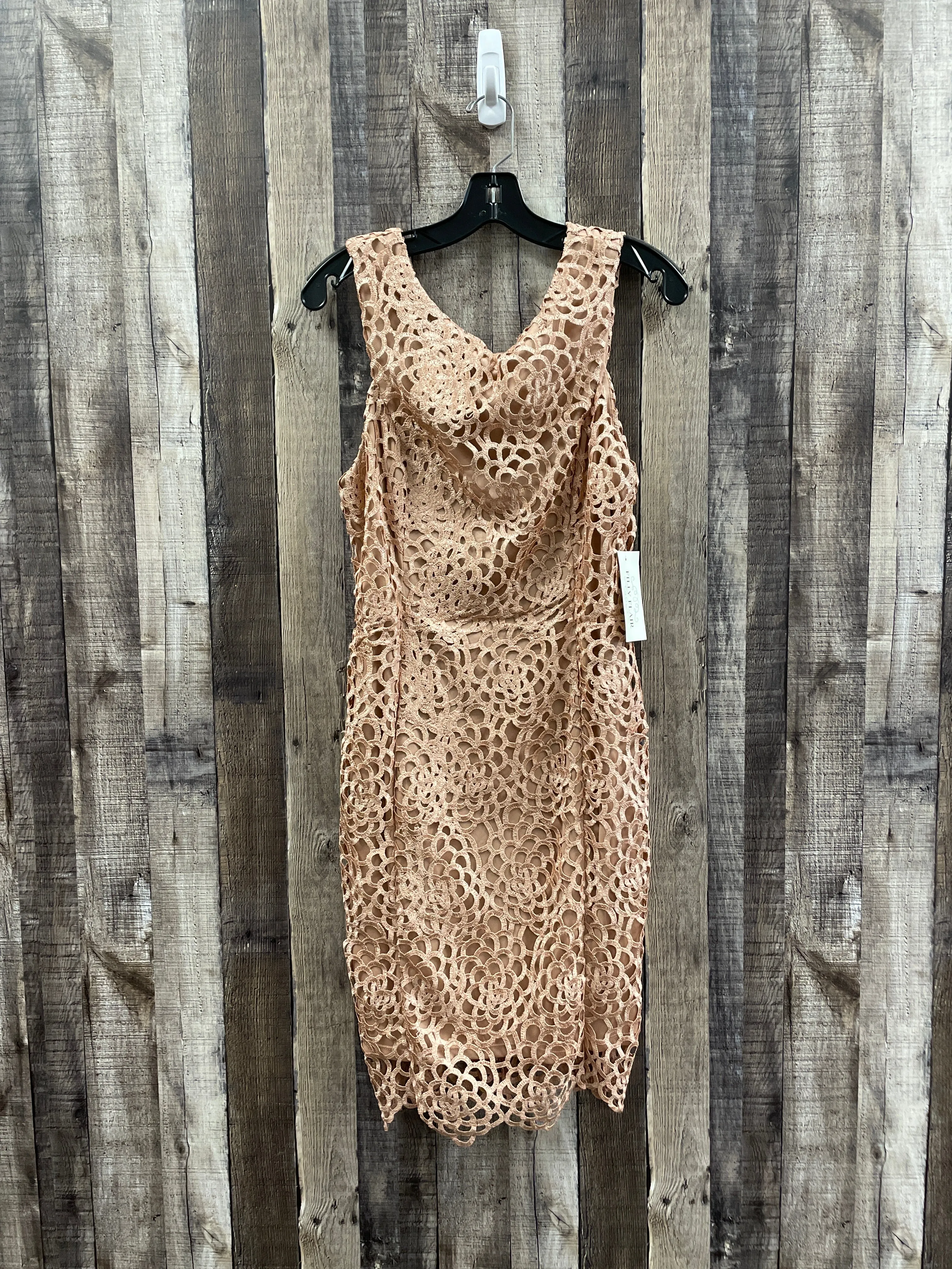 Rose Gold Dress Casual Midi Filly Flair, Size L