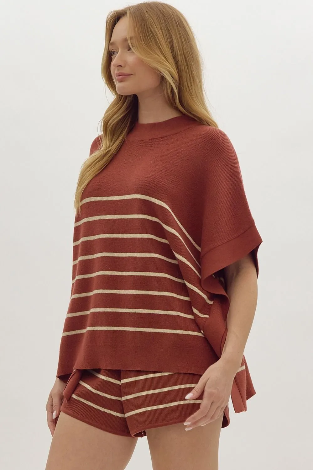 Rust Striped Sweater Set