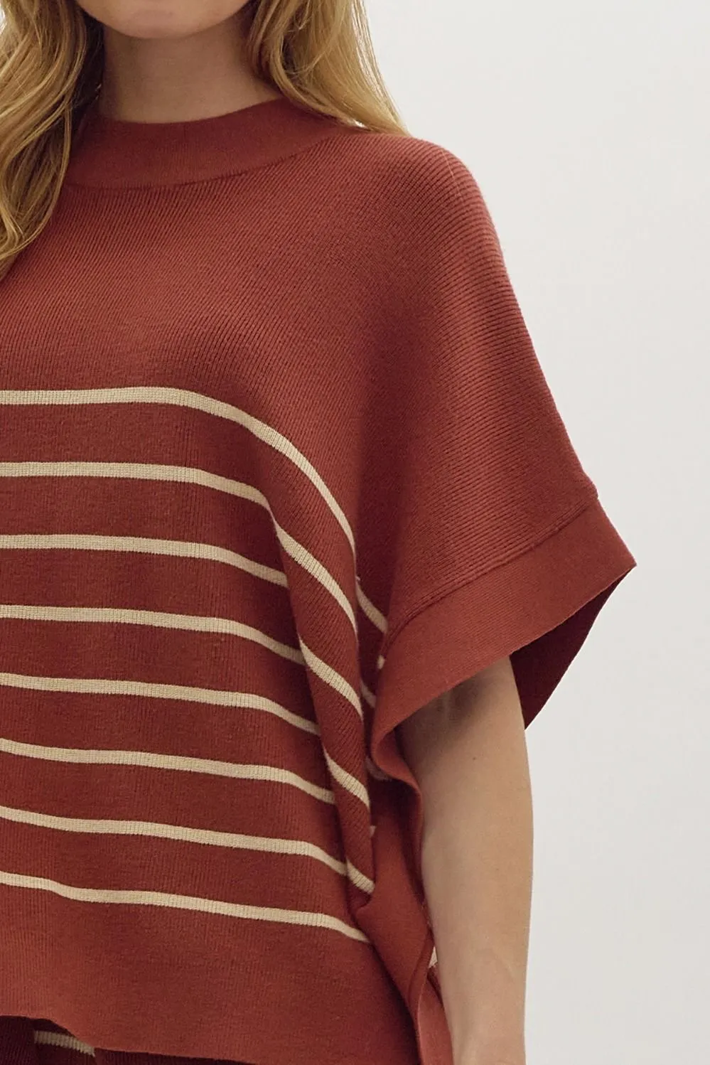 Rust Striped Sweater Set