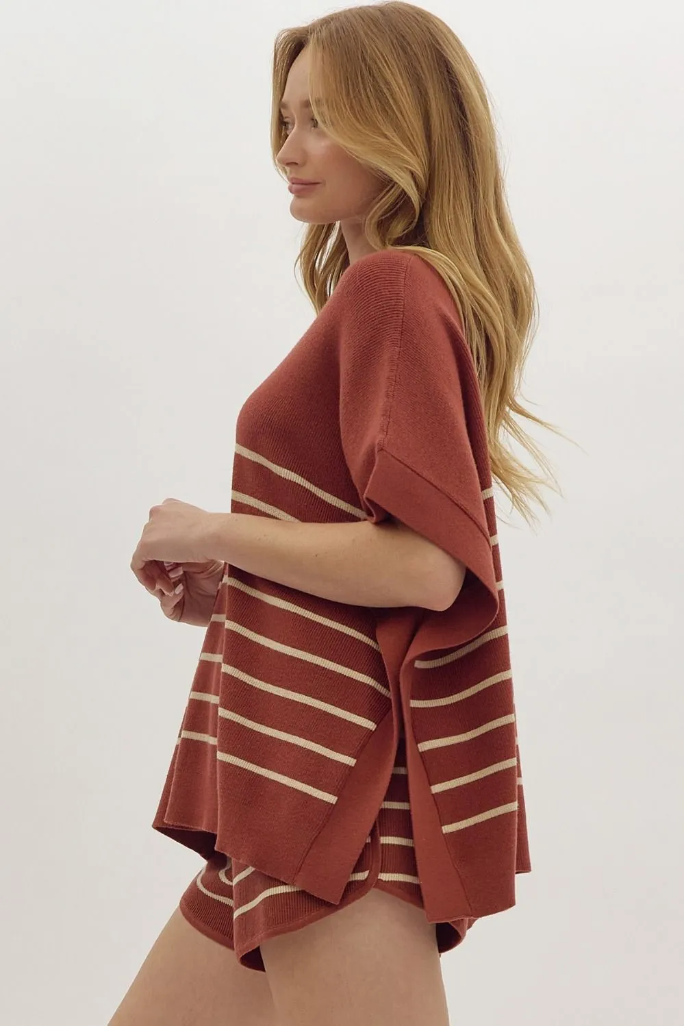 Rust Striped Sweater Set