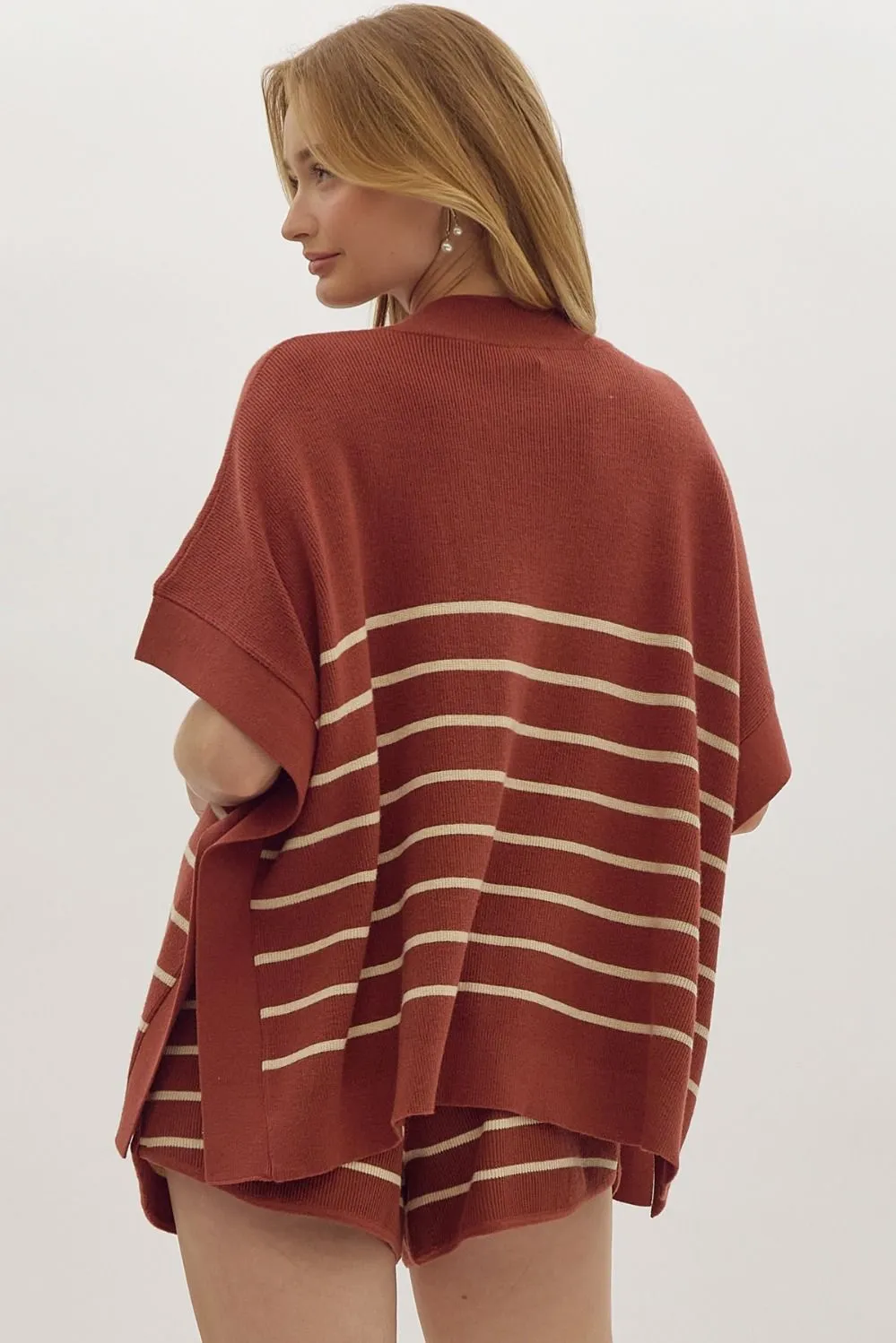 Rust Striped Sweater Set