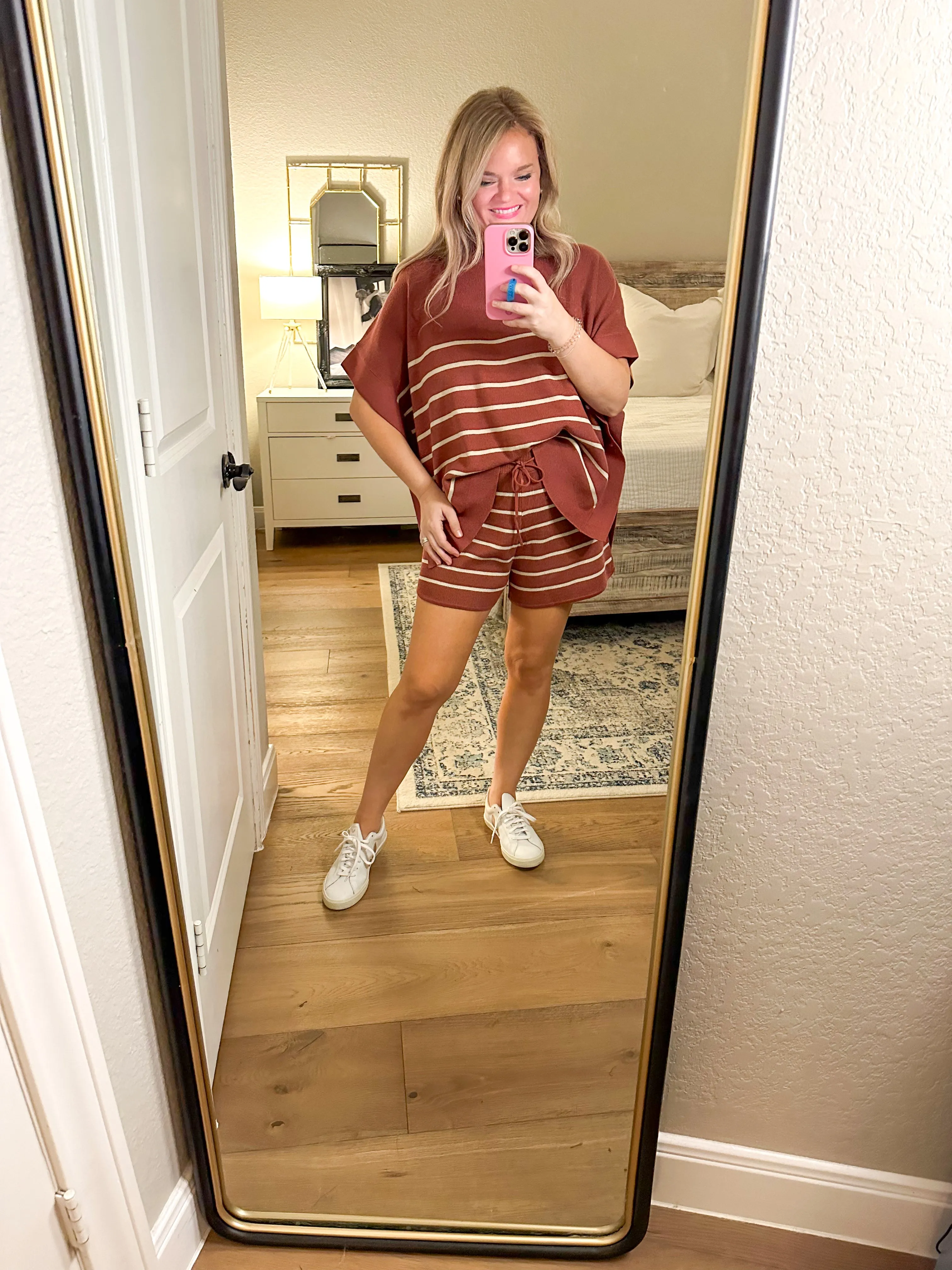 Rust Striped Sweater Set