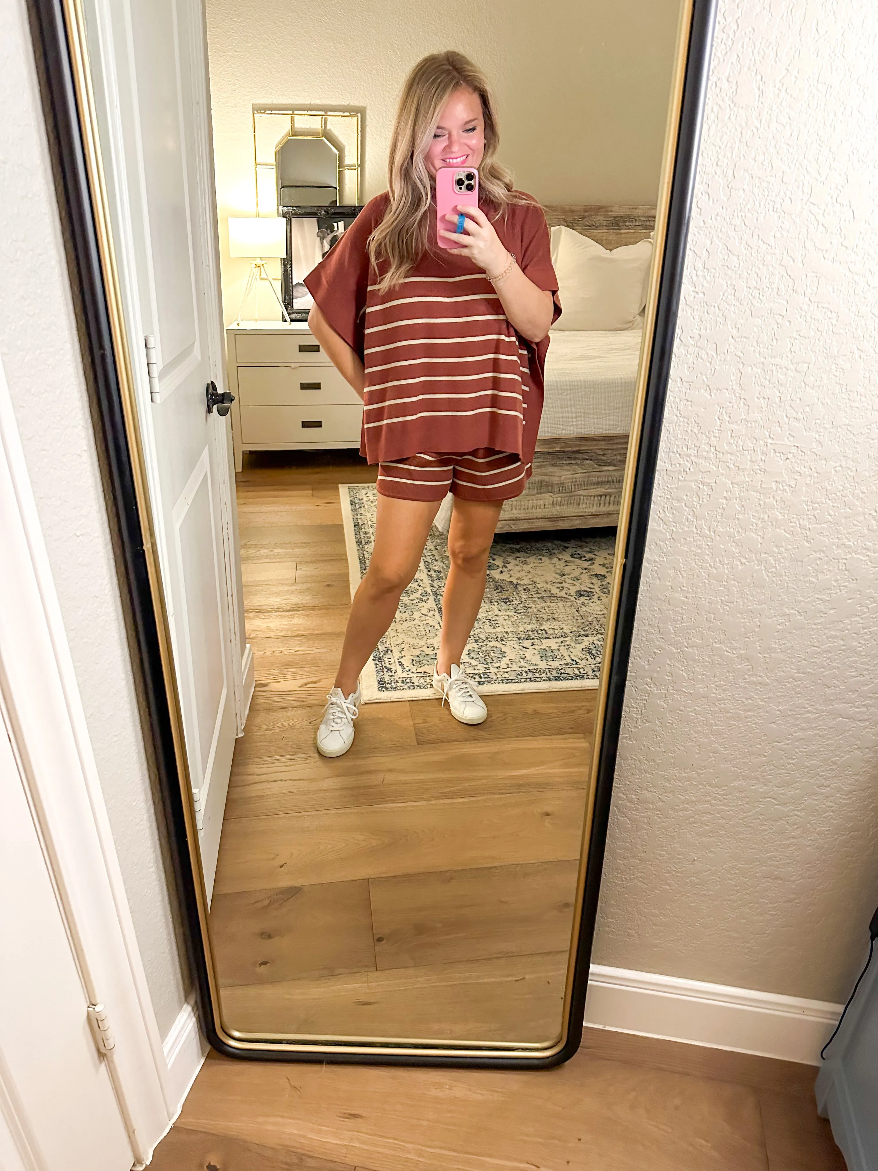 Rust Striped Sweater Set