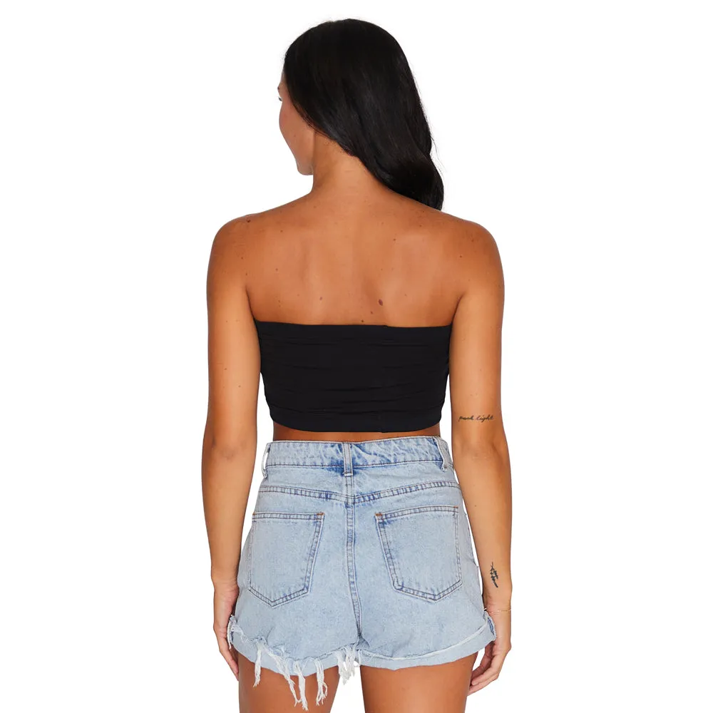 Rutgers Black Bandeau Top