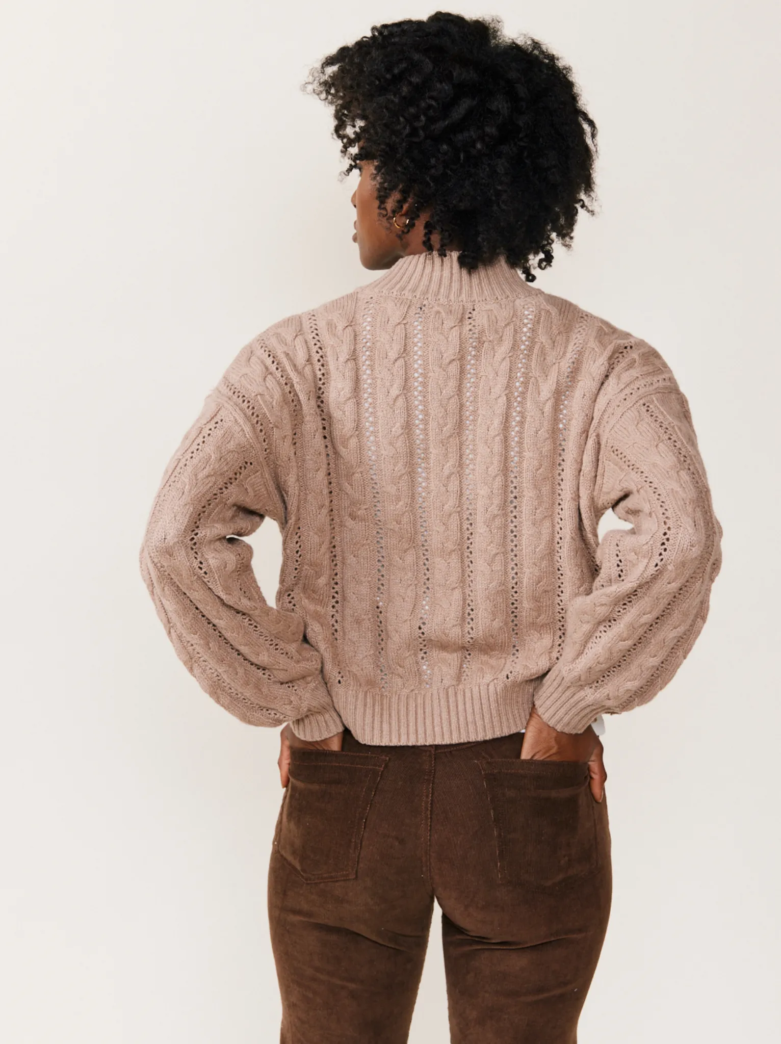 Ruth Cable Knit Cropped Cardigan
