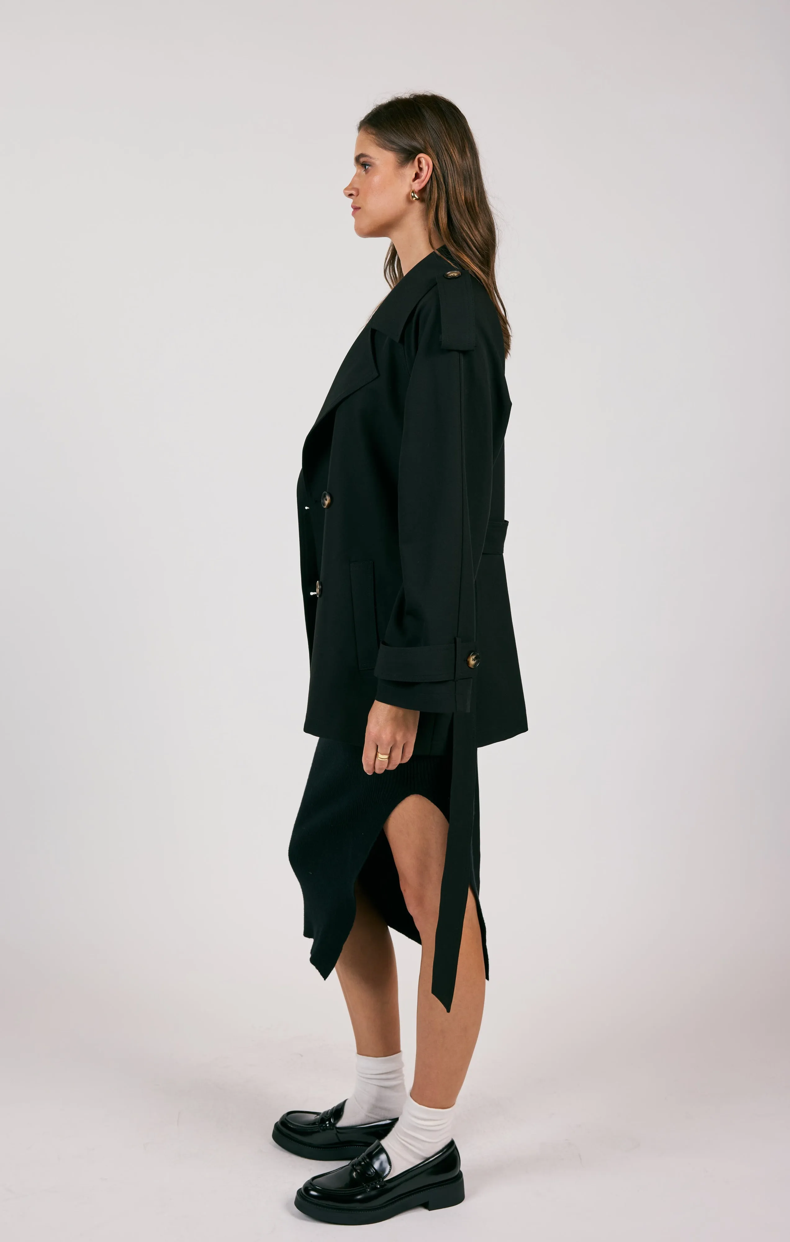 Sage The Label Strive for Belted Short Trench Jacket