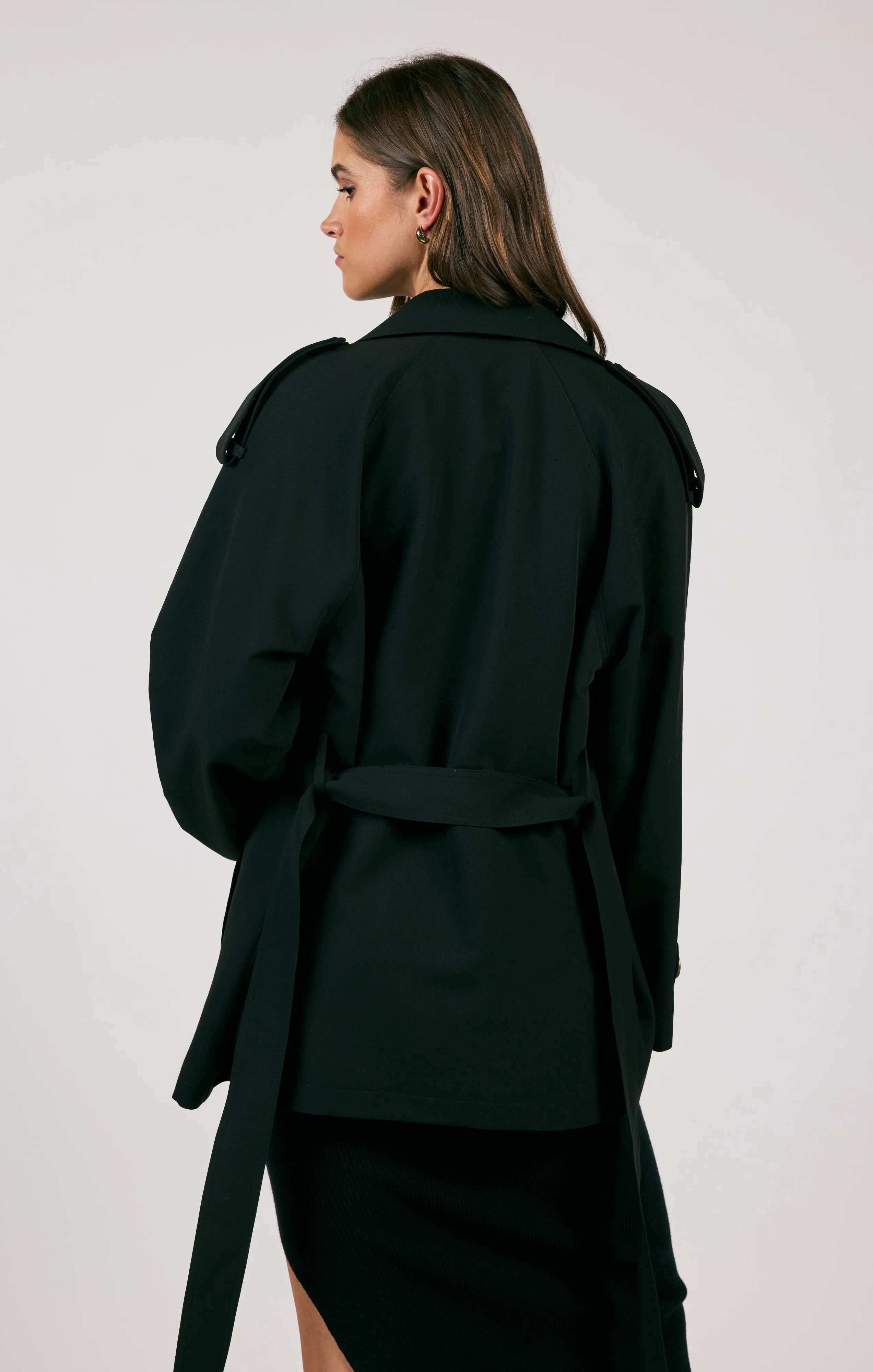 Sage The Label Strive for Belted Short Trench Jacket