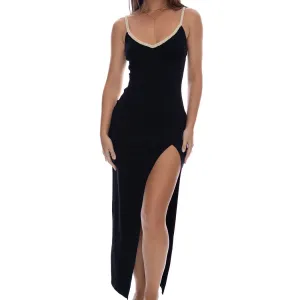 SAIL ON - Fitted Side Slit Maxi Dress