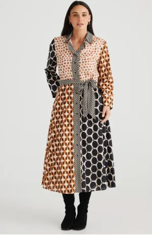 SALE Lucy Mixed Print Long Sleeve Maxi Dress