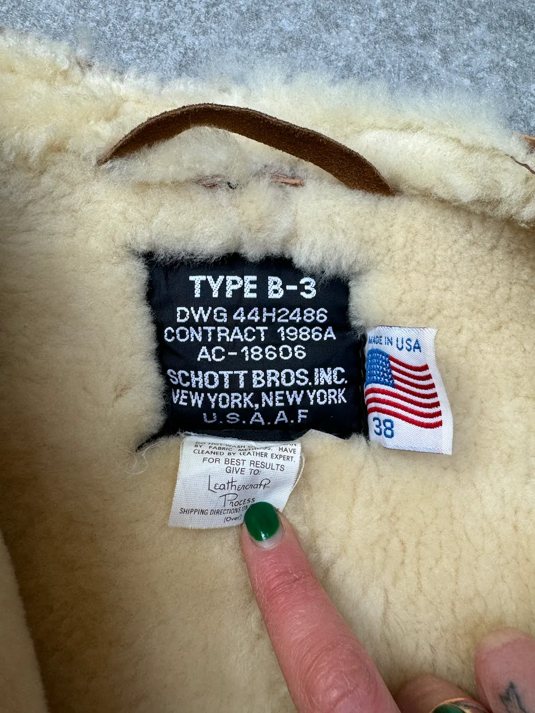 Schott Shearling Type B-3 Sherpa Aviator Jacket