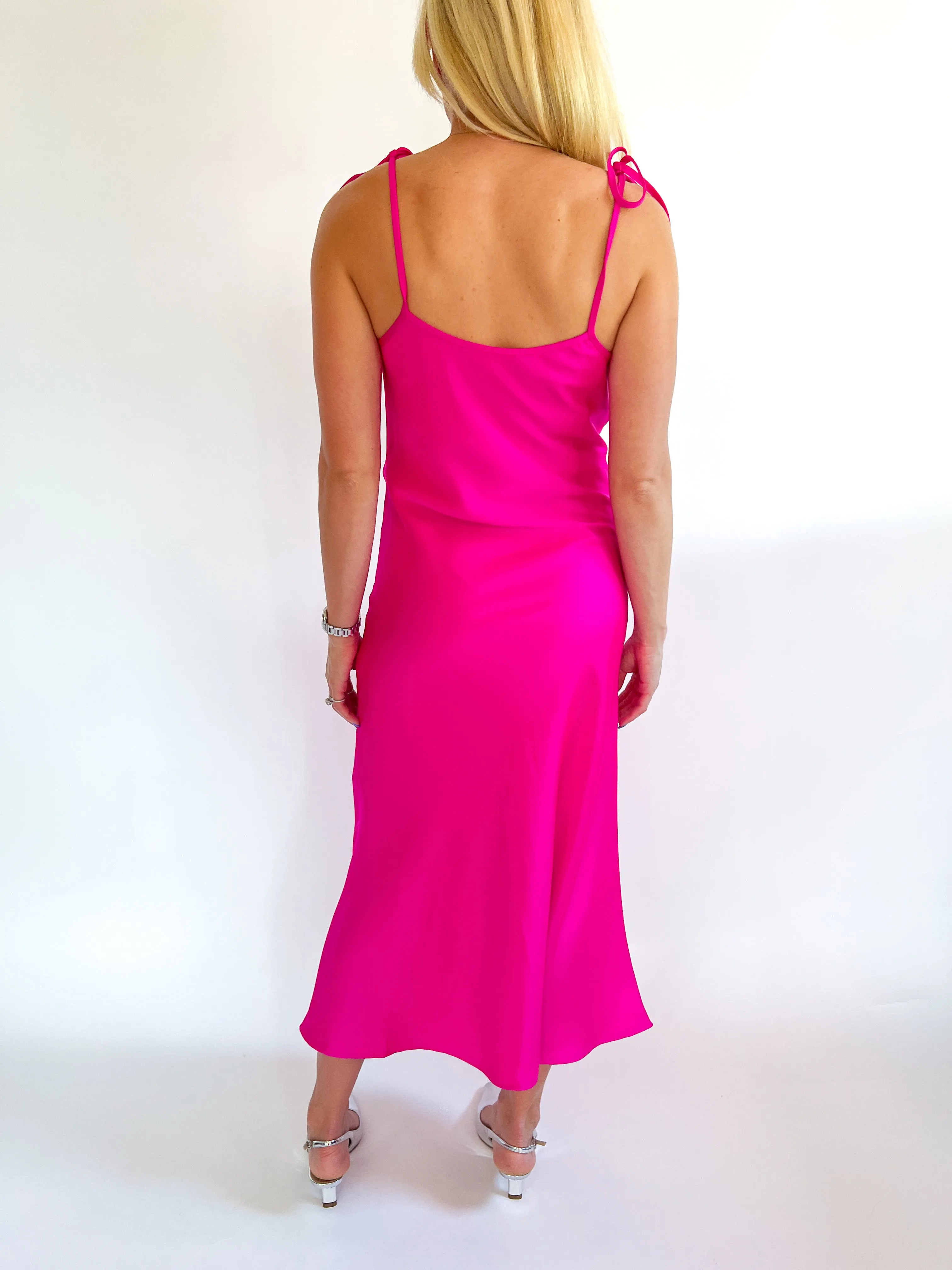Self Tie Strap Midi Dress