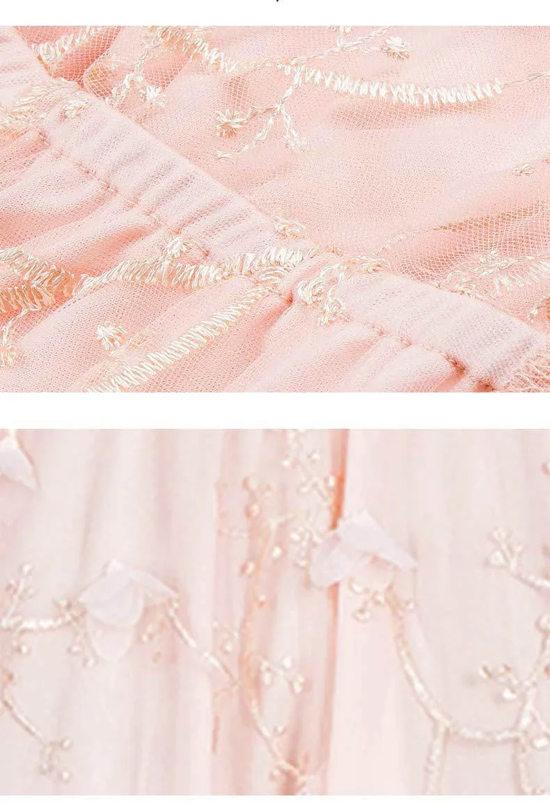 Sexy Embroidered Mesh Gauze Dress