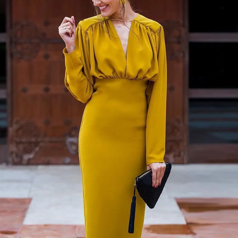 Sexy Slim Pack Hip Evening Dress Autumn Winter Dress Long Sleeve